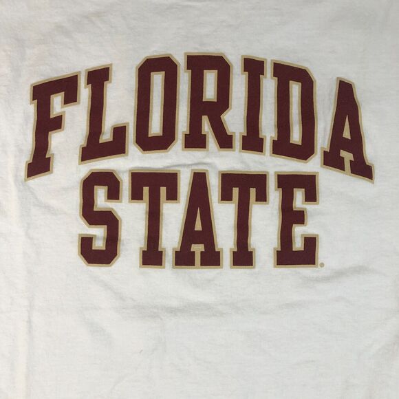 Florida State Seminoles Shirt Adult 2XL XXL White Red Football Russell Mens NCAA - Picture 3 of 9